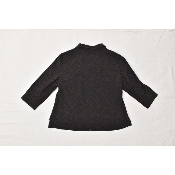 Zenergy by Chico's Animal Print Zip Jacket Women's Plus Size 3 XL 16 Brown - Picture 8 of 8